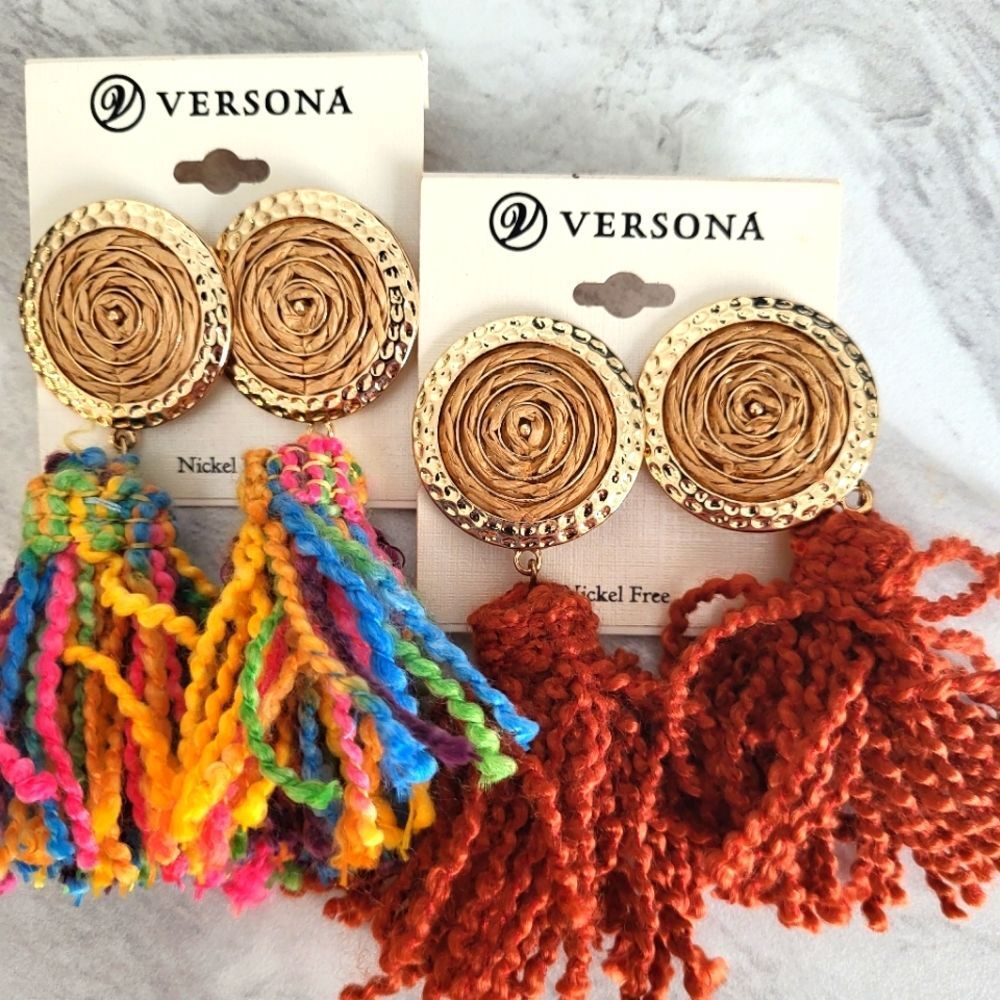 🌟Final Price | Versona | Bundle of two fringe earrings set | OS